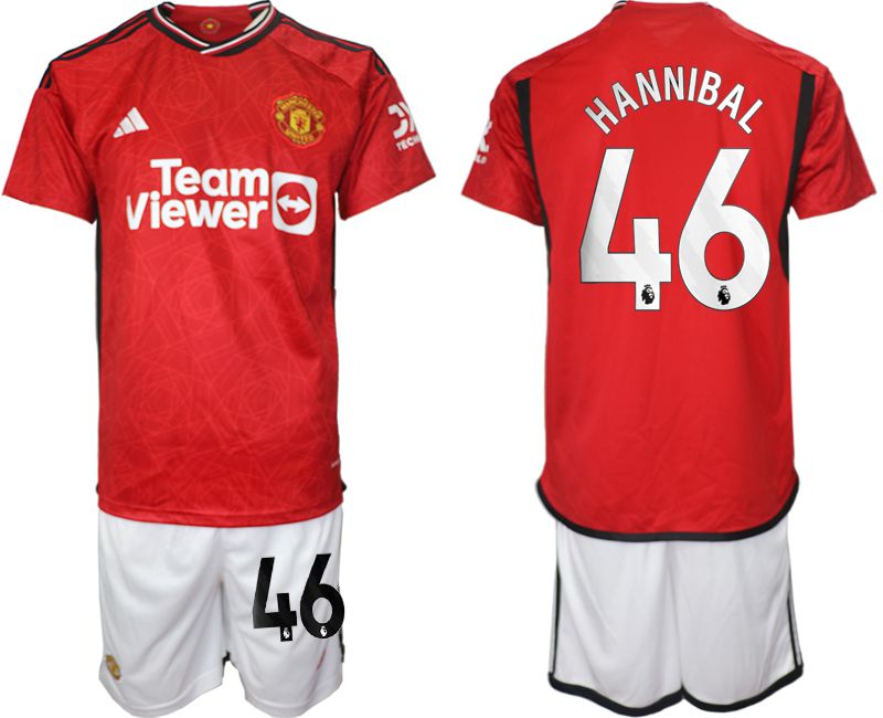 Men 2023-2024 Club Manchester United home red 46 Soccer Jersey
